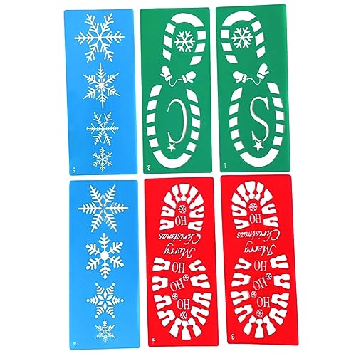 VILLFUL 6 Stück Weihnachts Schuhabdruck Schablonen, Wandschablonen, Saisonale Malschablonen, Wiederverwendbare Schablone, Feiertagsvorlage, Malvorlagen, Malschablonen, Bastelvorlagen, DIY VILLFUL 6 Stück Weihnachts Schuhabdruck Schablonen, Wandschablonen, Saisonale Malschablonen, Wiederverwendbare Schablone, Feiertagsvorlage, Malvorlagen, Malschablonen, Bastelvorlagen, DIY von VILLFUL