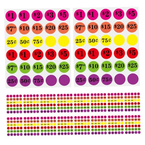 VILLFUL 6 Tag Aufkleber Etikettenpapier Aufkleber Abnehmbare Marktverkaufsaufkleber Bunte Tags Verkaufsaufkleber Supermarktaufkleber Tags Aufkleber Tag Papier von VILLFUL