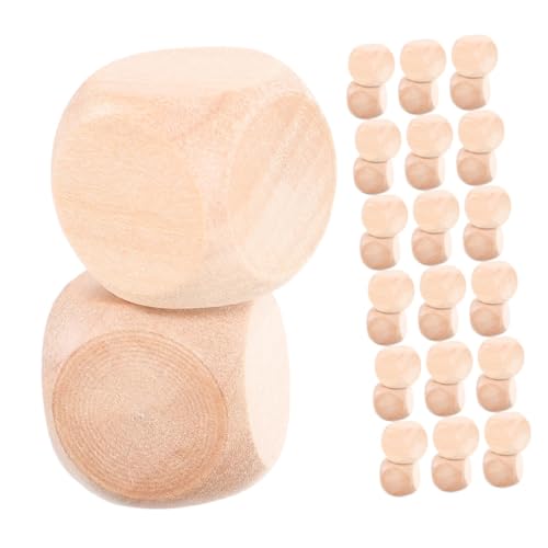 VILLFUL 60 Stück Leere Holzwürfel Unvollendete Seitige Holzklötze für Diy Projekte Brettspiele Partys Abgerundete Ecken für Bastelarbeiten und Spielegestaltung von VILLFUL