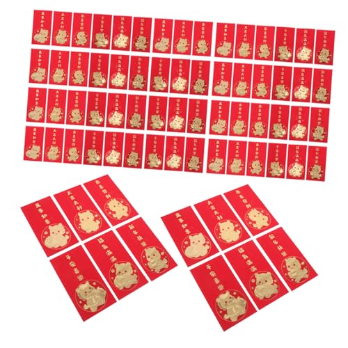 VILLFUL 60 Stück Rote Umschläge Jahr Des Pferdes Geldumschläge Vietnamesische Tet Li Xi Umschläge Chinesische Neujahrsumschläge für Festliche Feierlichkeiten und Familienveranstaltungen von VILLFUL