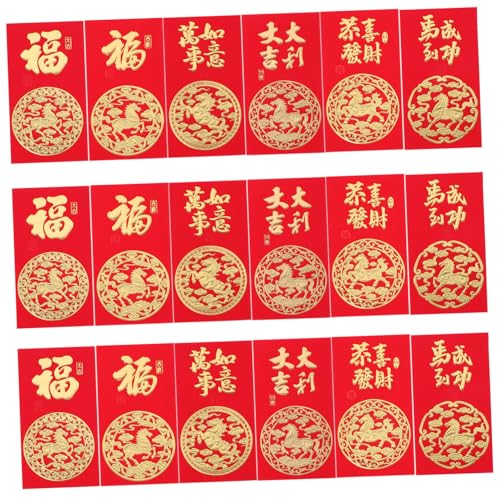 VILLFUL 60 Stück Rotes Umschlag Jahr Des Pferdes Traditionelle Chinesische Hongbao Für Frühlingsfest Neujahr Geschenkumschläge Glücksbringer Für Hochzeit Geburtstag Feierlichkeiten von VILLFUL