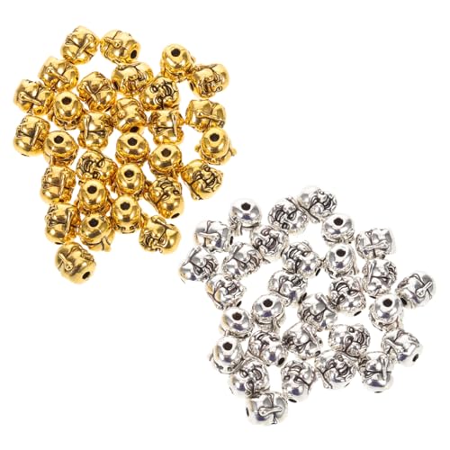 VILLFUL 60 Stück Tibetan Buddha Head Spacer Beads Vintage Silber Gold Maitreya Charms Ethnische Schmuckperlen für Mala Armbänder und Halsketten Zubehör VILLFUL 60 Stück Tibetan Buddha Head Spacer Beads Vintage Silber Gold Maitreya Charms Ethnische Schmuckperlen für Mala Armbänder und Halsketten Zubehör von VILLFUL