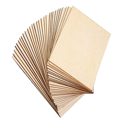 VILLFUL 60 Stück Unbehandelte Rechteckige Holzplatten für Bastelprojekte DIY Holzstücke zum Malen und Dekorieren für Kreative Bastelideen und Wohnraumgestaltung von VILLFUL
