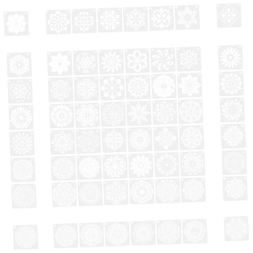 VILLFUL 64 Teilige Mandala Malvorlage, Wiederverwendbare Malschablonen, Kleine Malschablonen, Tägliche Mandala Vorlagen, Dekorative Mandala Vorlagen, Kompakte Malschablonen, Tragbare von VILLFUL