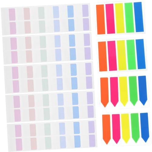 VILLFUL 640Stücke Transparente Seitenmarkierungen Beschreibbare Klebestreifen Pastellfarben für Schule und Büro mit Verschiedenen Designs für Einfaches Organisieren von VILLFUL