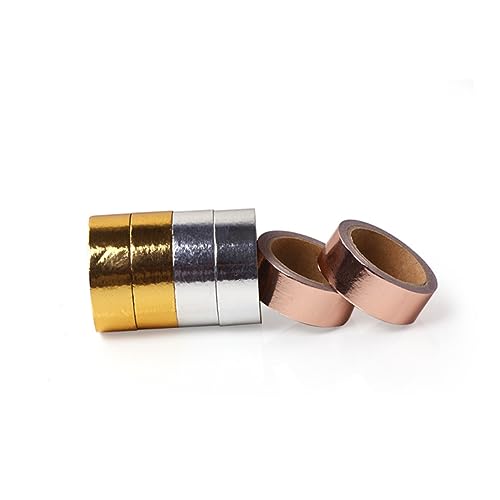 VILLFUL 6Rollen DIY Abdeckband Dekorative Klebebänder Roségold und Silber für Scrapbooking und Dekoration pro Farbe von VILLFUL
