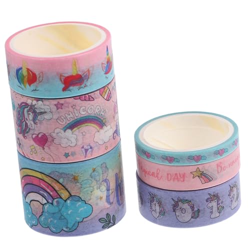 VILLFUL 6Rollen Karton Klebeband Dekoratives Papierband für Scrapbooking DIY Projekte und Geschenkverpackungen für Bastelarbeiten und Dekorationen von VILLFUL