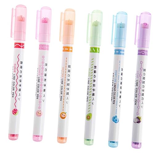 VILLFUL 6Stücke Teiliges Set Handgezeichnete Textmarker mit Roller Design Farbige Marker für Kreative Notizen für Schule und VILLFUL 6Stücke Teiliges Set Handgezeichnete Textmarker mit Roller Design Farbige Marker für Kreative Notizen für Schule und von VILLFUL