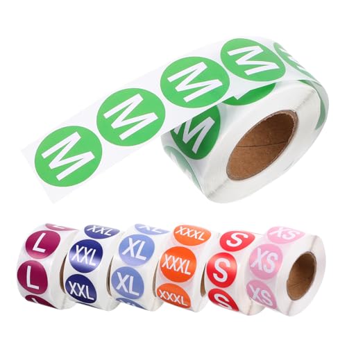 VILLFUL 7 Rollen Aufkleber Größe Runde Weiße Klebeetiketten Waschbar Wink Tuch Kreis Aufkleber Etiketten Abnehmbare Namensaufkleber Hemden Hosen Röcke Bekleidung Danke Für Selbstklebendes von VILLFUL