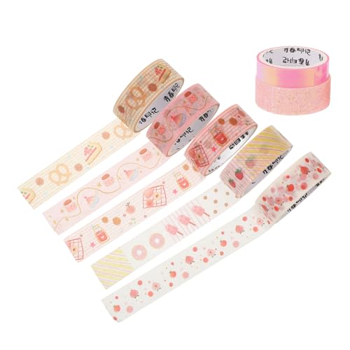 VILLFUL 7 Rollen Washi Tape Dekorative Scrapbooking Klebebänder mit Glitzernden Effekten für DIY Kunst Handwerk für Journals Planer und Kreative Projekte von VILLFUL