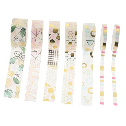 VILLFUL 7 Rollen Washi Tape Geometrisches Rolle Dekoratives Klebeband für Scrapbooking DIY Kunsthandwerk Kalender und Leicht Abziehbar und Spurlos Entfernbar von VILLFUL