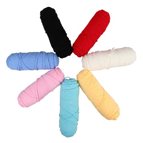 VILLFUL 7 Rollen Weiches Baumwollgarn für Diy Projekte Fädig zum Häkeln und Stricken von Amigurumi Mützen und Decken Farben Hellgelb Hellrosa VILLFUL 7 Rollen Weiches Baumwollgarn für Diy Projekte Fädig zum Häkeln und Stricken von Amigurumi Mützen und Decken Farben Hellgelb Hellrosa von VILLFUL