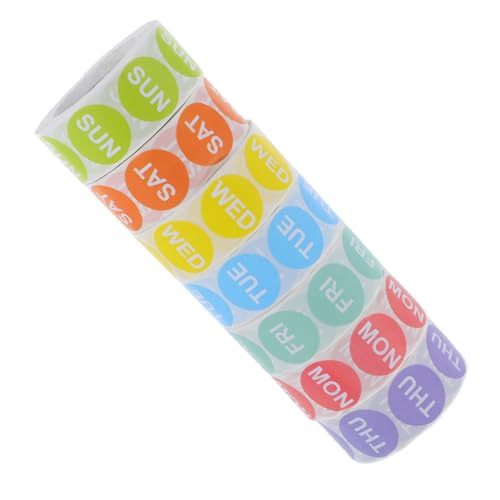 VILLFUL 7 Rollen Wochentagsaufkleber Selbstklebende Farbige Montag bis Etiketten Langlebige Kupfermaterial Sticker für Restaurant Lebensmittelkennzeichnung und Inventarverwaltung VILLFUL 7 Rollen Wochentagsaufkleber Selbstklebende Farbige Montag bis Etiketten Langlebige Kupfermaterial Sticker für Restaurant Lebensmittelkennzeichnung und Inventarverwaltung von VILLFUL