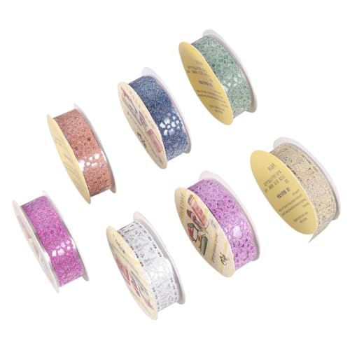 VILLFUL 7 Stück DIY Dekorative Klebebänder Teiliges Buntes Lace Tape für Scrapbooking Tagebuch und Fotoalben Hochwertige Bopp Materialien für Bastelarbeiten und von VILLFUL