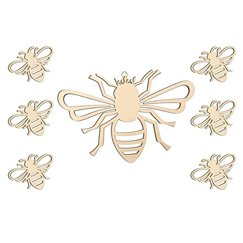 VILLFUL 7 Stück Teiliges Unbemalte Holz Bienen Anhänger für DIY Kreative Bastelprojekte Kinderfreundlich Leicht zu Bemalen für Dekoration und Geschenkanhänger VILLFUL 7 Stück Teiliges Unbemalte Holz Bienen Anhänger für DIY Kreative Bastelprojekte Kinderfreundlich Leicht zu Bemalen für Dekoration und Geschenkanhänger von VILLFUL