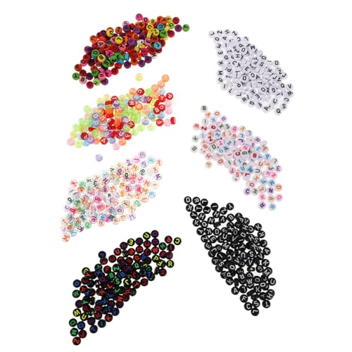 VILLFUL 700 Stück Bunte Buchstabenperlen Acryl Alphabet Perlen für Diy Schmuckherstellung Rund Geeignet für Armbänder und Kreative Bastelprojekte Fördert Motorische Fähigkeiten und von VILLFUL