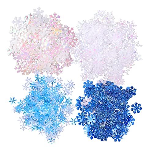 VILLFUL 700 Stück Schneeflocken Konfetti für Weihnachten und Hochzeiten und Weiß und Blau Kreative Streudeko für Festlichkeiten und Partys von VILLFUL