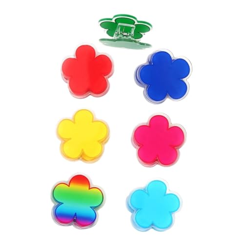 VILLFUL 7Stücke Blumen Acryl Clips für Snacks und Dokumente Wiederverwendbar Langlebig für Büro Praktische und Schicke Büroklammern zur Organisation von VILLFUL