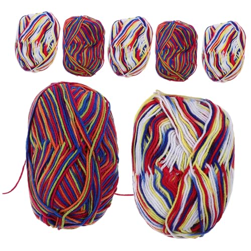 VILLFUL 7Stücke Teiliges Bunter Milch Baumwollgarn für Handarbeiten Flauschiges Strickgarn zum Häkeln von Pullovern Decken und Schals für DIY Projekte Verschiedenen Farben von VILLFUL