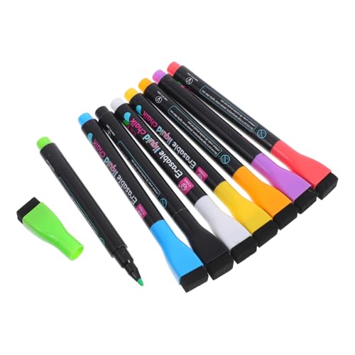 VILLFUL 8 Stück Magnetische Whiteboard Marker Lebhaften Fluoreszierenden Farben mit Radierkappe Dünne Spitze für Büro und Schule Wasserlöslich und Geruchlos von VILLFUL