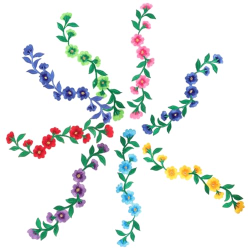 VILLFUL 8 Stück Pfingstrosen Stickerei Patch, Kleidungszubehör, Applikationen Zum Aufbügeln, Stickerei Patches, Blumen Kleiderflicken, Gestickte Applikationen, Blumen Aufbügler, Blumen von VILLFUL
