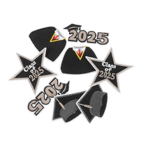 VILLFUL 8 Stück Teiliges Abschluss Stickerei Bügel Patches für Hüte Rucksäcke Shirts Jeans und Taschen Vielseitige Diy Applikationen mit Langlebigem Design von VILLFUL