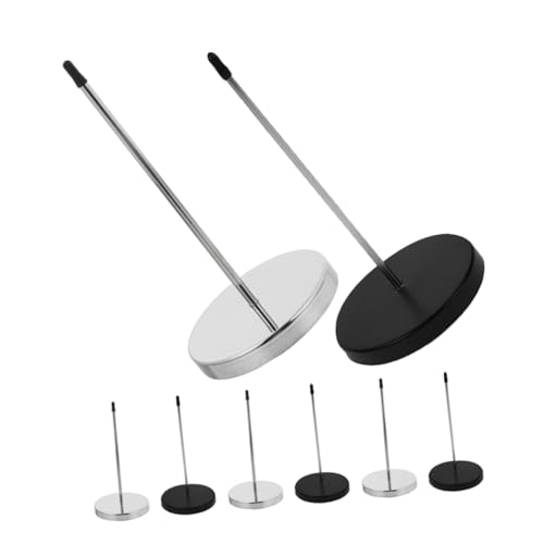 VILLFUL 8 Stück Teiliges Metall-küchen-notizhalter Langem Stab und Gummispitze Robuster Kassenzettelhalter für Restaurant Büro Hotel und Bar Schwarz und Silber Hohe Kapazität für Viele von VILLFUL