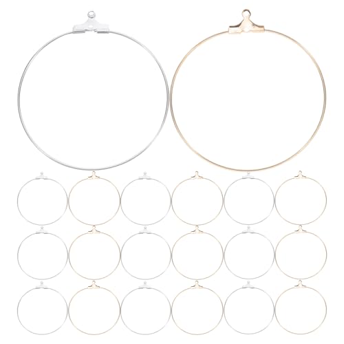 VILLFUL 80 Stück Perlen-Creolen, rund, Metall, Ohrringe, Drahtringe für Frauen, Schmuckherstellung, DIY, Handwerk, Kunstzubehör VILLFUL 80 Stück Perlen-Creolen, rund, Metall, Ohrringe, Drahtringe für Frauen, Schmuckherstellung, DIY, Handwerk, Kunstzubehör von VILLFUL