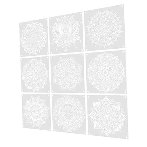 VILLFUL 9 Blätter Teiliges Mandala Schablonen Tragbare Blumenmotive Wiederverwendbare DIY Vorlagen für Wand Möbel Fliesen und Boden Kreative Muster für Heimdekoration VILLFUL 9 Blätter Teiliges Mandala Schablonen Tragbare Blumenmotive Wiederverwendbare DIY Vorlagen für Wand Möbel Fliesen und Boden Kreative Muster für Heimdekoration von VILLFUL