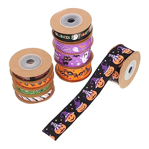 VILLFUL 9 Rollen Kürbis Spinnenskelett Webband, Festival Geschenkband, Bezauberndes Halloween Band, Bonbontütenband, Zartes Geschenkband, Dekoratives Paketband, Festival Zubehör VILLFUL 9 Rollen Kürbis Spinnenskelett Webband, Festival Geschenkband, Bezauberndes Halloween Band, Bonbontütenband, Zartes Geschenkband, Dekoratives Paketband, Festival Zubehör von VILLFUL