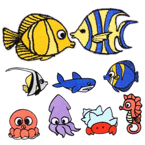 VILLFUL 9 Stück Bestickte Aufnäher, Meerestiere, Bestickter Aufnäher, Niedliche Aufnäher, Kleidungsflicken, Cartoon Kleidungsflicken, Tierflicken Zum Aufbügeln, Stickflicken, Tier VILLFUL 9 Stück Bestickte Aufnäher, Meerestiere, Bestickter Aufnäher, Niedliche Aufnäher, Kleidungsflicken, Cartoon Kleidungsflicken, Tierflicken Zum Aufbügeln, Stickflicken, Tier von VILLFUL