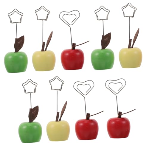 VILLFUL 9 Stück Teiliges Memo Clip aus Holz mit Farbenfrohem Frucht Design Vielseitiger Notizhalter für Fotos Tischkarten und Erinnerungen Stabile Büro und Wohnraumdekoration von VILLFUL