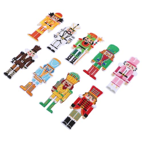 VILLFUL 9 Stück Teiliges Weihnachts Märchenfiguren Aufnäher Aufbügelbare Flicken für Kleidung Taschen und Handgestickt Strapazierfähigem Einzigartiges Design für Festliche Dekoration von VILLFUL