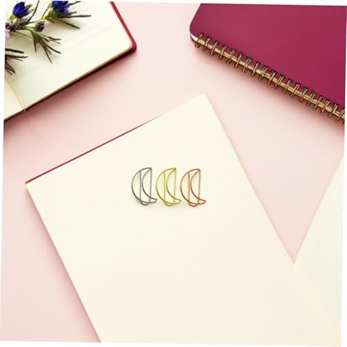 VILLFUL 90 Stück Mondförmige Büroklammern Lesezeichen Metall Clips in Gold Roségold Silber Glatte Oberfläche Schonend für Papier Vielseitig als Memo und Dokumentenhalter für Büro Schule VILLFUL 90 Stück Mondförmige Büroklammern Lesezeichen Metall Clips in Gold Roségold Silber Glatte Oberfläche Schonend für Papier Vielseitig als Memo und Dokumentenhalter für Büro Schule von VILLFUL