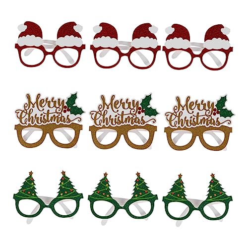 VILLFUL 9st Weihnachtsgläser Aus Papier Weihnachtsfeier Brillen Kind Partybedarf Kleidung von VILLFUL