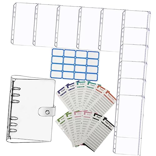 VILLFUL A6 Budgetordner mit Reißverschluss 1 Satz Lose Blatt Budget Binder mit Bargeldumschlägen und Notizblock für Planung Klein Transparent für Ausgabenverfolgung und Finanzorganisation von VILLFUL
