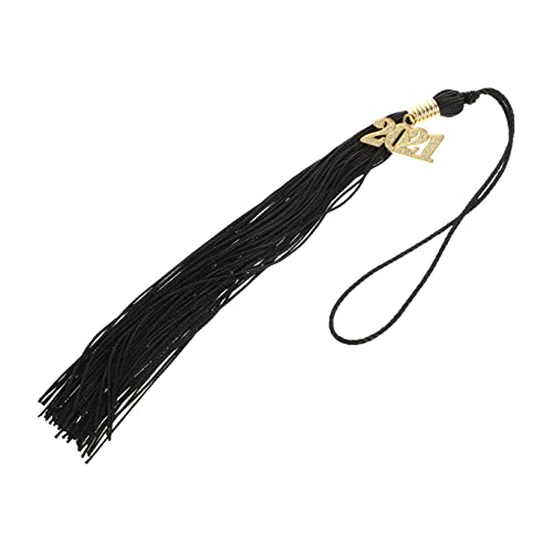 VILLFUL Abschluss Quaste Anhänger für Doktorhut Schwarz Langlebiger Polyester Metall Dekorationsanhänger Vielseitig als Hut und Wohnaccessoire Erinnerungsgeschenk zur Bestandenen Prüfung von VILLFUL