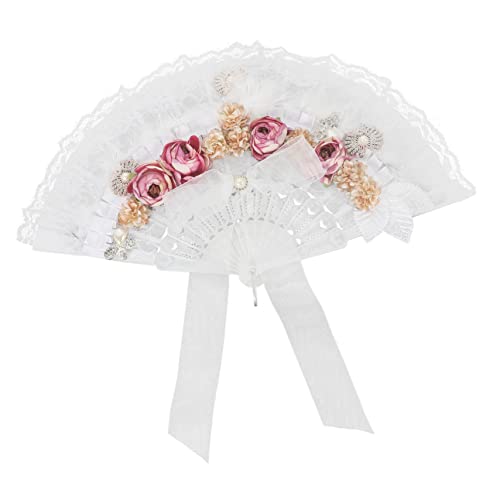 VILLFUL Brautfächer aus Spitze Faltbarer Hochzeitsfächer mit Perlen für Braut Trauzeugin für Hochzeitsfeiern und Polterabende Langlebig und Praktisch für Heiße Sommertage VILLFUL Brautfächer aus Spitze Faltbarer Hochzeitsfächer mit Perlen für Braut Trauzeugin für Hochzeitsfeiern und Polterabende Langlebig und Praktisch für Heiße Sommertage von VILLFUL