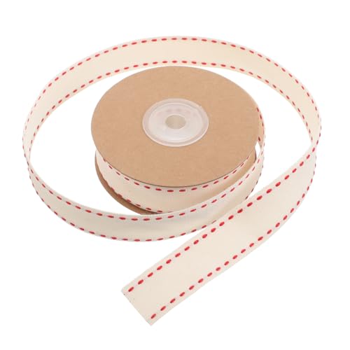 VILLFUL Breites Natürliches Band mit Gepunktetem Muster für Geschenkverpackungen Diy Bastelprojekte und Festtagsdekorationen Yards Weiß von VILLFUL