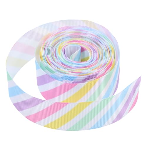 VILLFUL Bunte Gestreifte Satinband für Ostern Breites Langlebiges Polyesterband für Geschenkverpackungen Blumenarrangements und Diy Projekte pro Rolle VILLFUL Bunte Gestreifte Satinband für Ostern Breites Langlebiges Polyesterband für Geschenkverpackungen Blumenarrangements und Diy Projekte pro Rolle von VILLFUL
