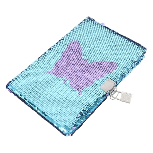 VILLFUL Buntes Flip Sequin Tagebuch mit Schloss für Mädchen Gestickte Organizer und Glitzernde Bastelzubehörteile für Journaling Skizzieren und Kreative Projekte von VILLFUL