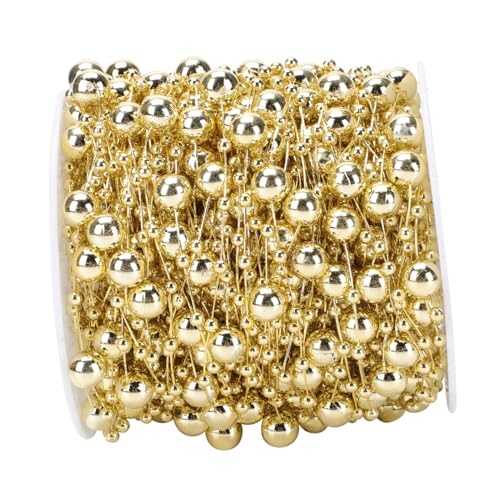 VILLFUL DIY Perlenkette aus Abs-kunststoff Goldfarbene Weihnachtsdekoration Flexibel Zuschneidbar Langlebige Schmuckgirlande für Weihnachtsbaum Fenster Tisch und Bastelprojekte VILLFUL DIY Perlenkette aus Abs-kunststoff Goldfarbene Weihnachtsdekoration Flexibel Zuschneidbar Langlebige Schmuckgirlande für Weihnachtsbaum Fenster Tisch und Bastelprojekte von VILLFUL