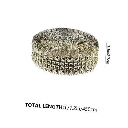 VILLFUL DIY Strassband mit Spitzen Pyramiden Breit Goldfarben Umweltfreundlich Vakuumbeschichtet Handgefertigtes Dekoband für Brautkleider Hochzeitsdeko und Bastelarbeiten VILLFUL DIY Strassband mit Spitzen Pyramiden Breit Goldfarben Umweltfreundlich Vakuumbeschichtet Handgefertigtes Dekoband für Brautkleider Hochzeitsdeko und Bastelarbeiten von VILLFUL