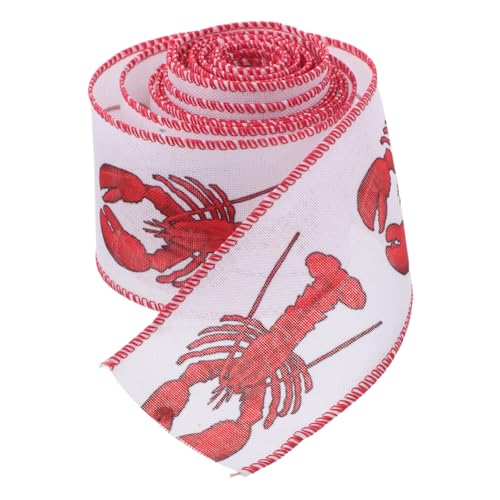 VILLFUL Drahtkante Polyester Grosgrain Band mit Hummer Motiv Robustes Bastelband für Geschenkverpackung Schleifen Kränze und Festliche Tischdekorationen VILLFUL Drahtkante Polyester Grosgrain Band mit Hummer Motiv Robustes Bastelband für Geschenkverpackung Schleifen Kränze und Festliche Tischdekorationen von VILLFUL