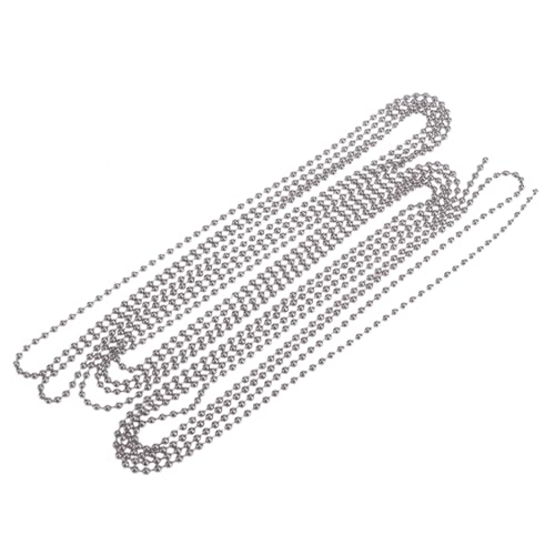 VILLFUL Edelstahl Kugelkette Durchmesser mit Kugelkette Anschlüssen Verstellbare Metallkette zum Aufhängen für Schlüsselanhänger Hundemarken und DIY Schmuck von VILLFUL