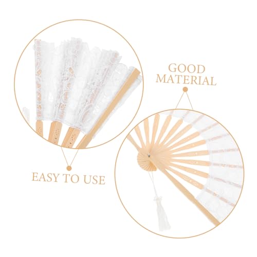 VILLFUL Eleganter Chinesischer Faltfächer mit Spitzenmuster und Quaste Dekorativer Brautfächer für Hochzeitstanz und Raumdekoration Kompakt und Vielseitig Einsetzbar Weißer Vintage Stil VILLFUL Eleganter Chinesischer Faltfächer mit Spitzenmuster und Quaste Dekorativer Brautfächer für Hochzeitstanz und Raumdekoration Kompakt und Vielseitig Einsetzbar Weißer Vintage Stil von VILLFUL