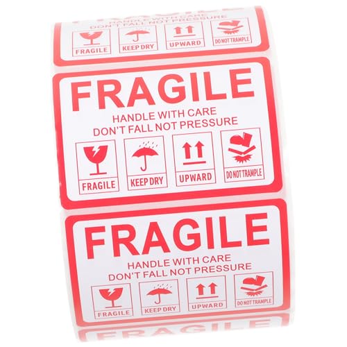 VILLFUL Fragile Warning Labels Selbstklebende Versandaufkleber für Pakete Papiermaterial mit Starker Haftung Praktische Verpackungssticker für Zerbrechliche Waren im Versand VILLFUL Fragile Warning Labels Selbstklebende Versandaufkleber für Pakete Papiermaterial mit Starker Haftung Praktische Verpackungssticker für Zerbrechliche Waren im Versand von VILLFUL
