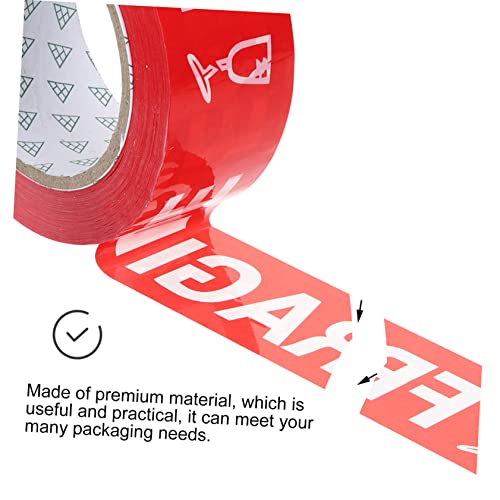 VILLFUL Fragile Warnklebeband Breit Rot Weiß Selbstklebend Robustes Verpackungsband für Kartons Vielseitig Haftend Papier für Empfindliche Güter und Versand von VILLFUL