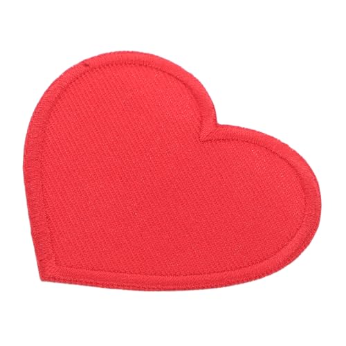 VILLFUL Gestickter Stoffaufnäher herzflicken zum aufbügeln Herzstickdekoration Flicken zum Aufbügeln für Herzapplikations Patch Herz -Stickerei Herzsticker Aufkleber Polyester rot von VILLFUL