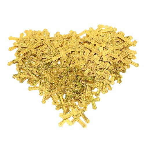 VILLFUL Glitzer Kreuz Konfetti Religionsdeko Tischstreuung für Taufe Kommunion Shower Hochzeit Party Deko Goldfarben von VILLFUL